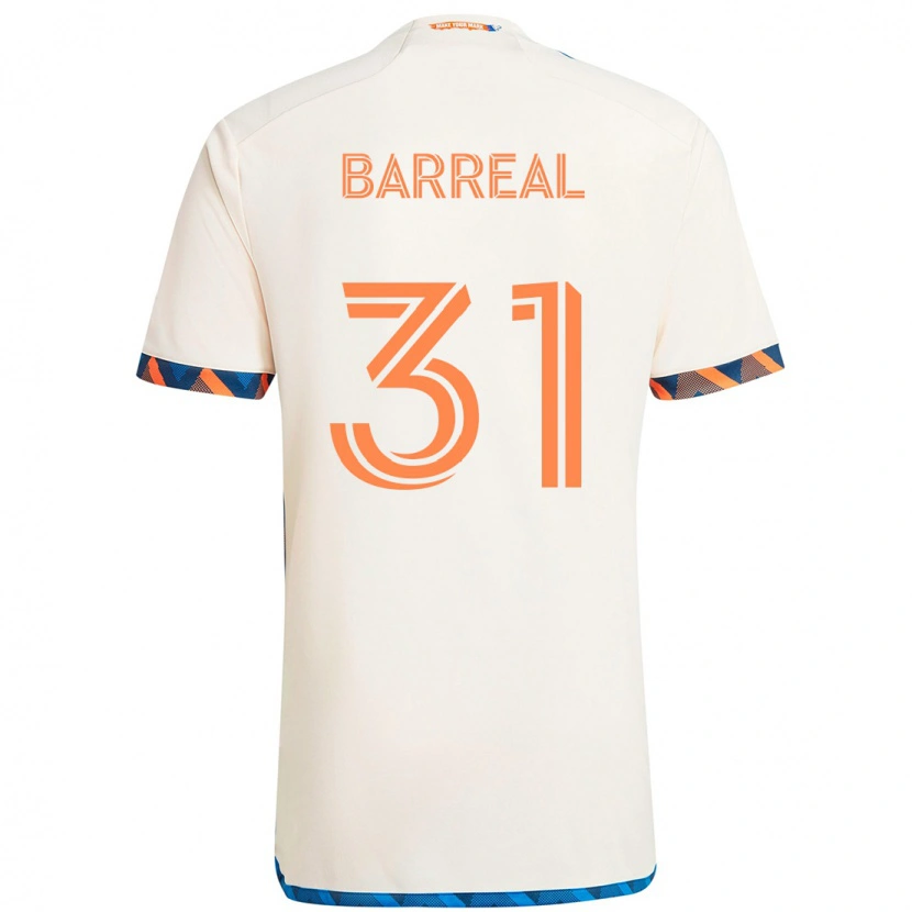 Danxen Män Álvaro Barreal #31 Vit Blå Orange Bortatröja Matchtröjor 2025/26 Tröjor T-Tröja