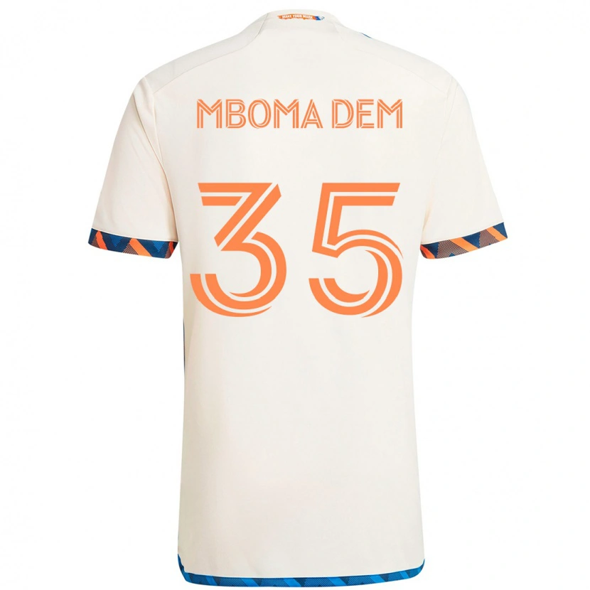 Danxen Män Kenji Mboma Dem #35 Vit Blå Orange Bortatröja Matchtröjor 2025/26 Tröjor T-Tröja