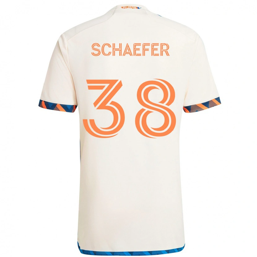 Danxen Män Brian Schaefer #38 Vit Blå Orange Bortatröja Matchtröjor 2025/26 Tröjor T-Tröja