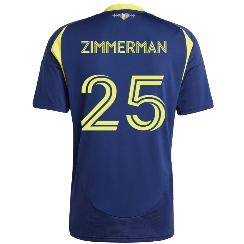 Danxen Män Walker Zimmerman #25 Marinblå Gul Bortatröja Matchtröjor 2025/26 Tröjor T-Tröja