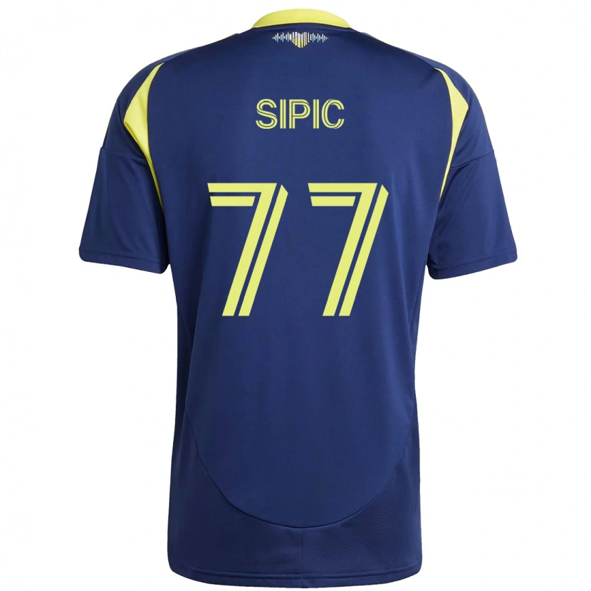 Danxen Män Adem Sipić #77 Marinblå Gul Bortatröja Matchtröjor 2025/26 Tröjor T-Tröja
