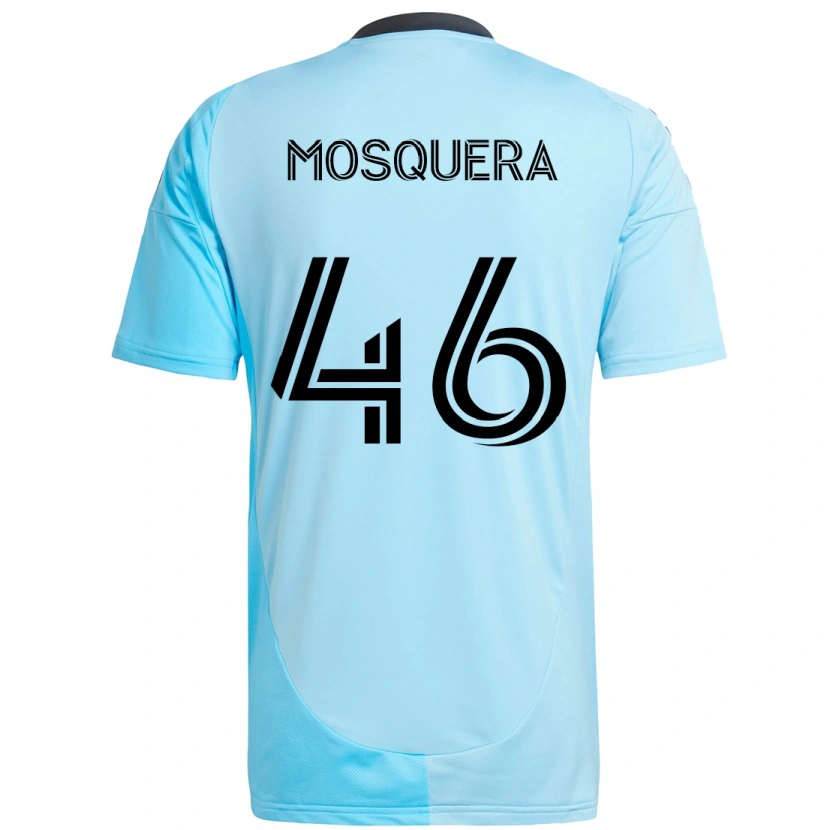 Danxen Män Juan Camilo Mosquera #46 Himmelsblå Bortatröja Matchtröjor 2025/26 Tröjor T-Tröja