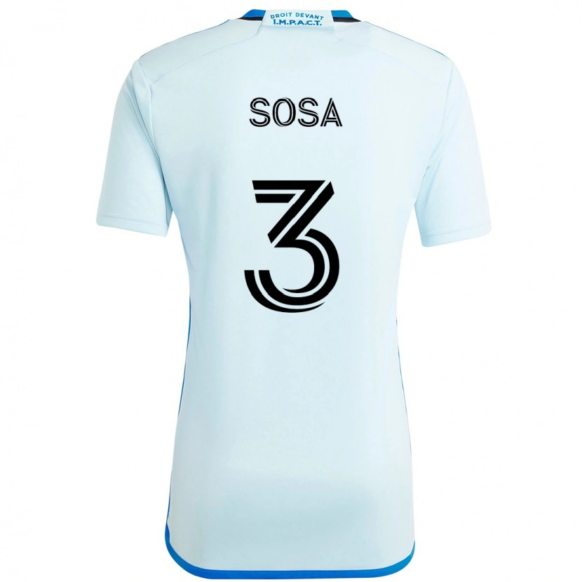 Danxen Män Joaquín Sosa #3 Himmelsblå Mörkblå Bortatröja Matchtröjor 2025/26 Tröjor T-Tröja