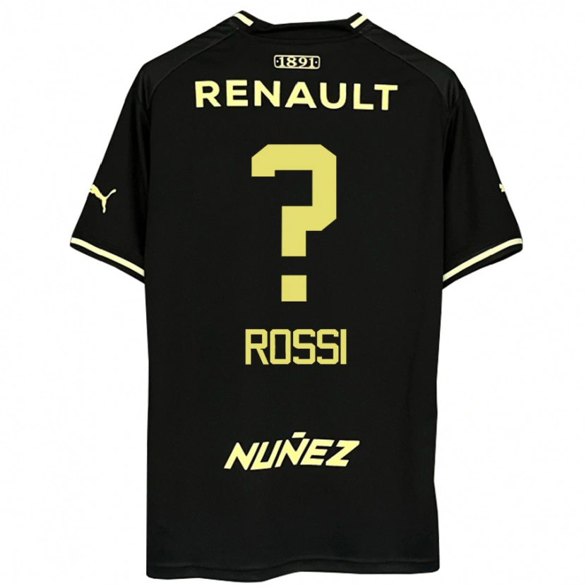 Danxen Män Nicolás Rossi #0 Svart Gul Bortatröja Matchtröjor 2025/26 Tröjor T-Tröja