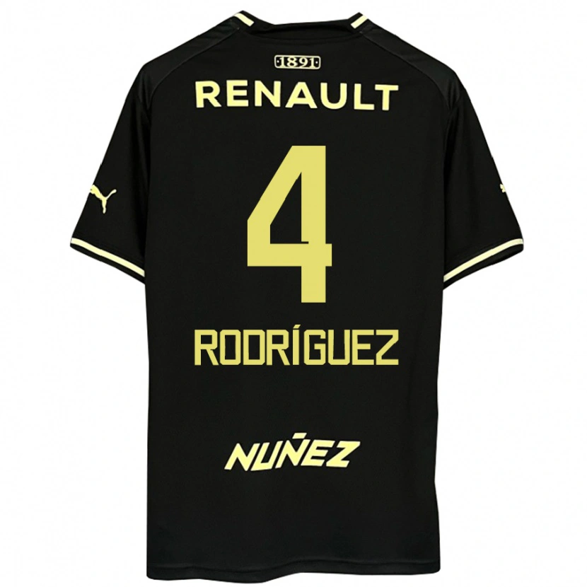 Danxen Män Guzmán Rodríguez #4 Svart Gul Bortatröja Matchtröjor 2025/26 Tröjor T-Tröja