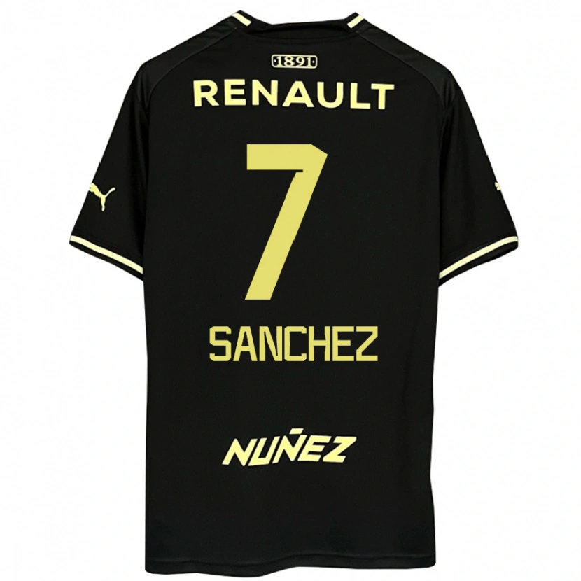 Danxen Män Carlos Sánchez #7 Svart Gul Bortatröja Matchtröjor 2025/26 Tröjor T-Tröja