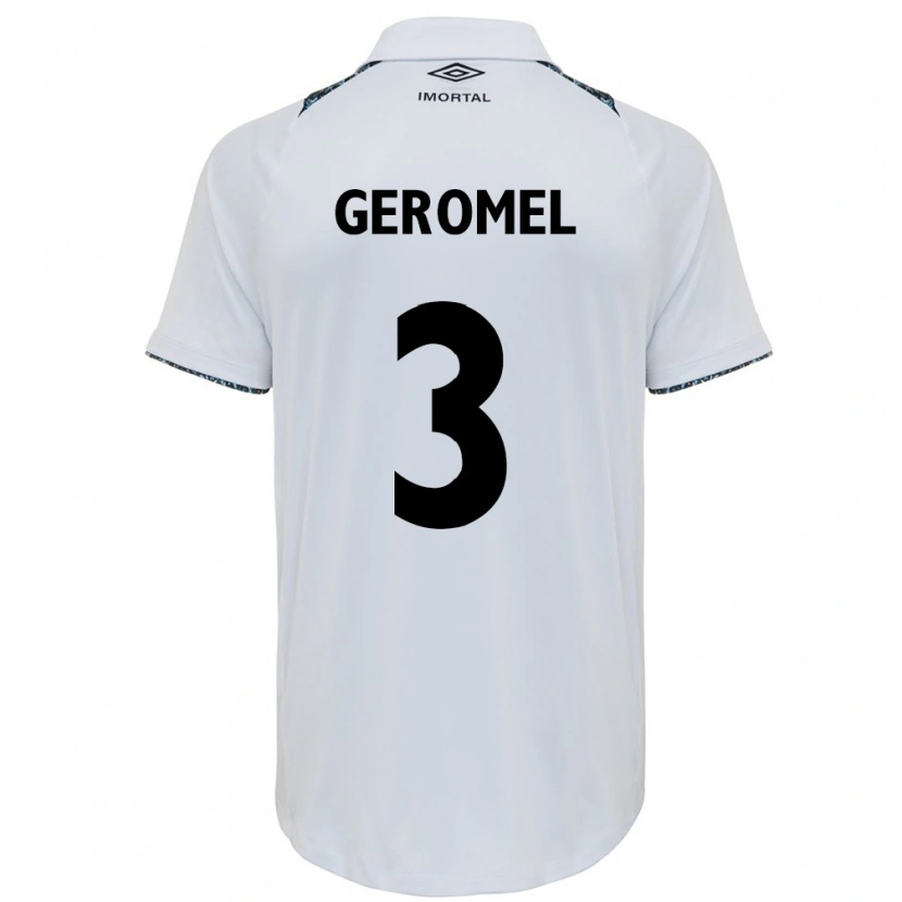 Danxen Män Pedro Geromel #3 Vit Blå Bortatröja Matchtröjor 2025/26 Tröjor T-Tröja