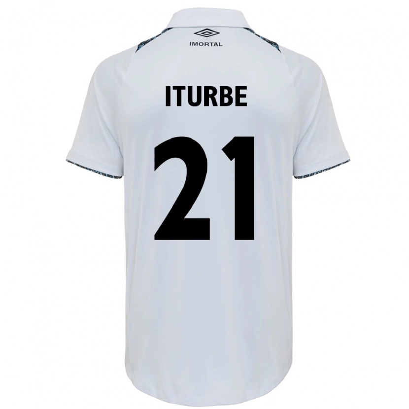 Danxen Män Juan Iturbe #21 Vit Blå Bortatröja Matchtröjor 2025/26 Tröjor T-Tröja