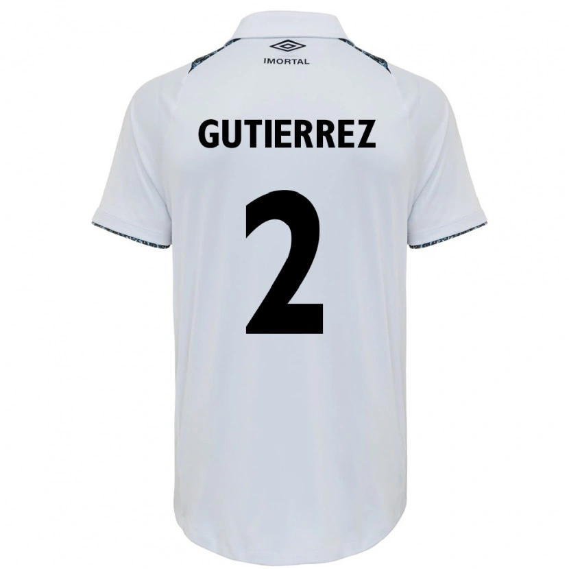 Danxen Män Nairelis Gutiérrez #2 Vit Blå Bortatröja Matchtröjor 2025/26 Tröjor T-Tröja
