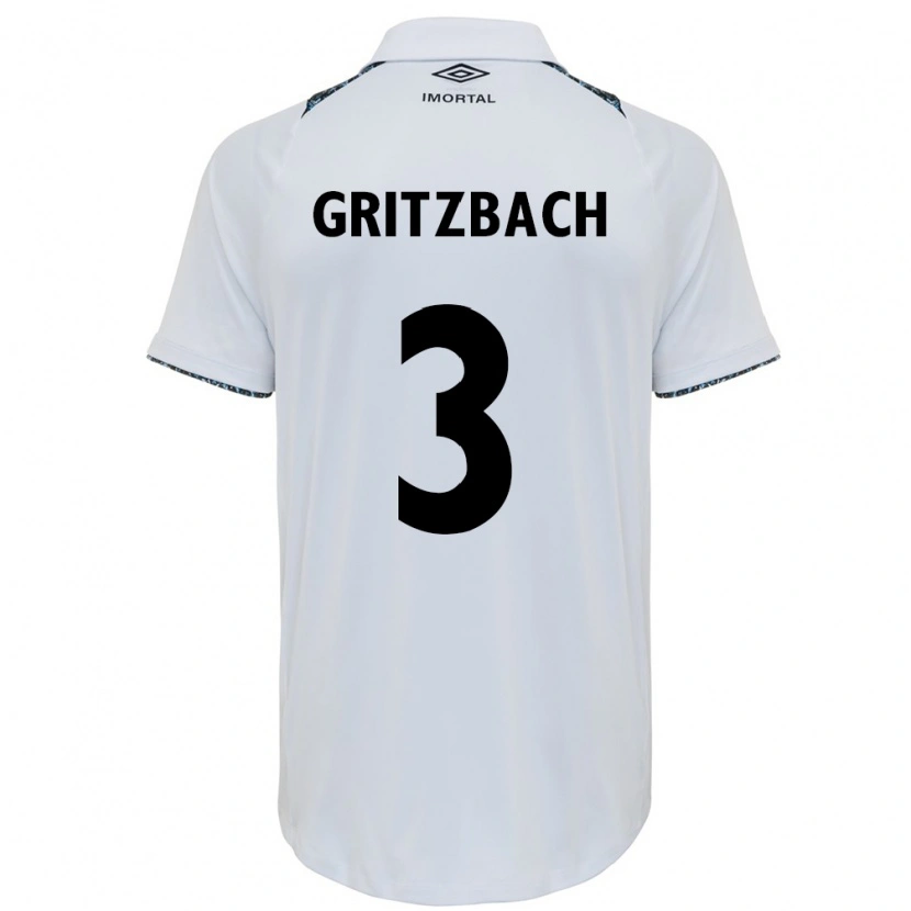Danxen Män Fernanda Gritzbach #3 Vit Blå Bortatröja Matchtröjor 2025/26 Tröjor T-Tröja