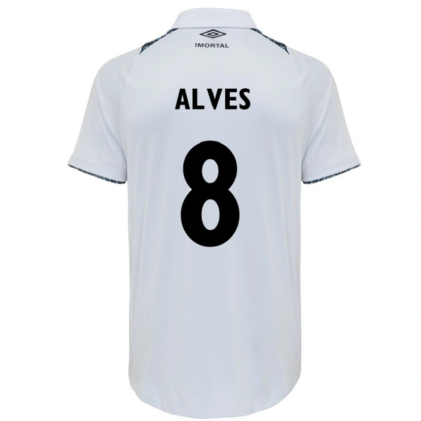 Danxen Män Fernanda Berti Alves #8 Vit Blå Bortatröja Matchtröjor 2025/26 Tröjor T-Tröja