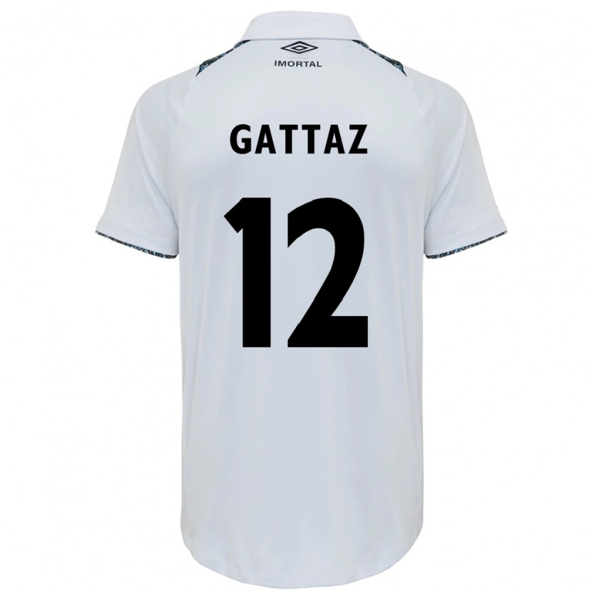 Danxen Män Caroline De Oliveira Saad Gattaz #12 Vit Blå Bortatröja Matchtröjor 2025/26 Tröjor T-Tröja