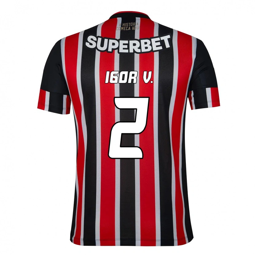 Danxen Män Igor Vinícius #2 Svart Röd Bortatröja Matchtröjor 2025/26 Tröjor T-Tröja