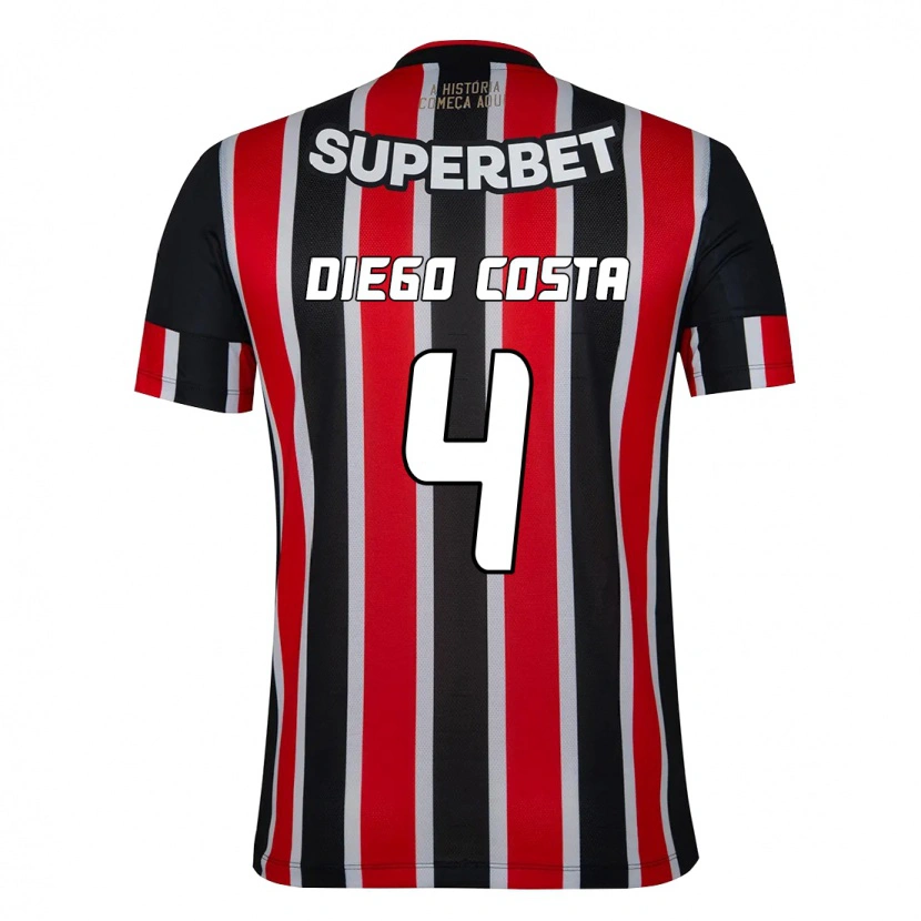 Danxen Män Diego Costa #4 Svart Röd Bortatröja Matchtröjor 2025/26 Tröjor T-Tröja