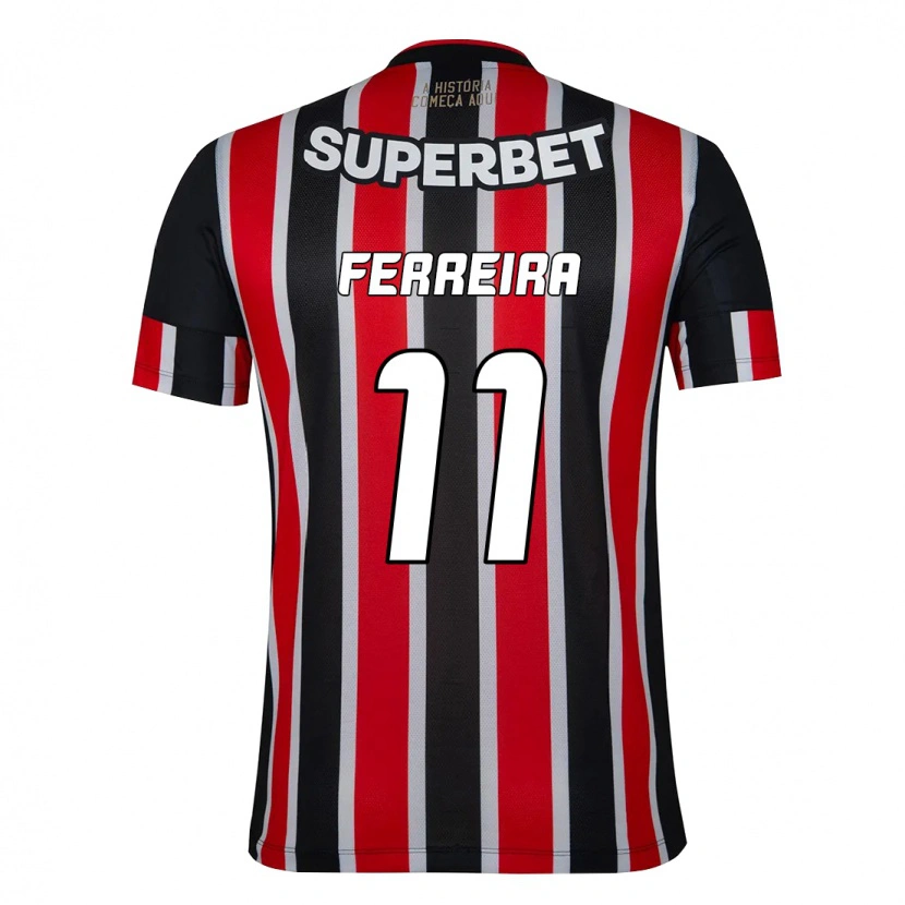 Danxen Män Ferreirinha #11 Svart Röd Bortatröja Matchtröjor 2025/26 Tröjor T-Tröja