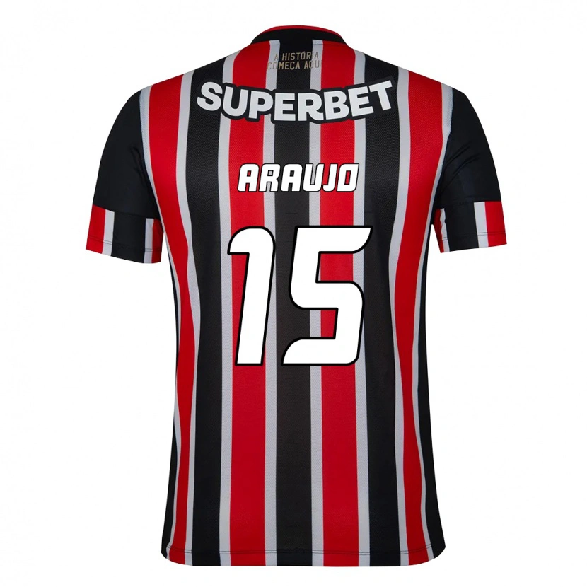Danxen Män Michel Araújo #15 Svart Röd Bortatröja Matchtröjor 2025/26 Tröjor T-Tröja