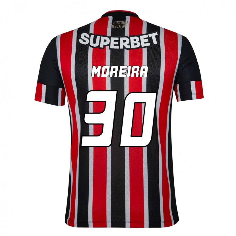 Danxen Män João Moreira #30 Svart Röd Bortatröja Matchtröjor 2025/26 Tröjor T-Tröja