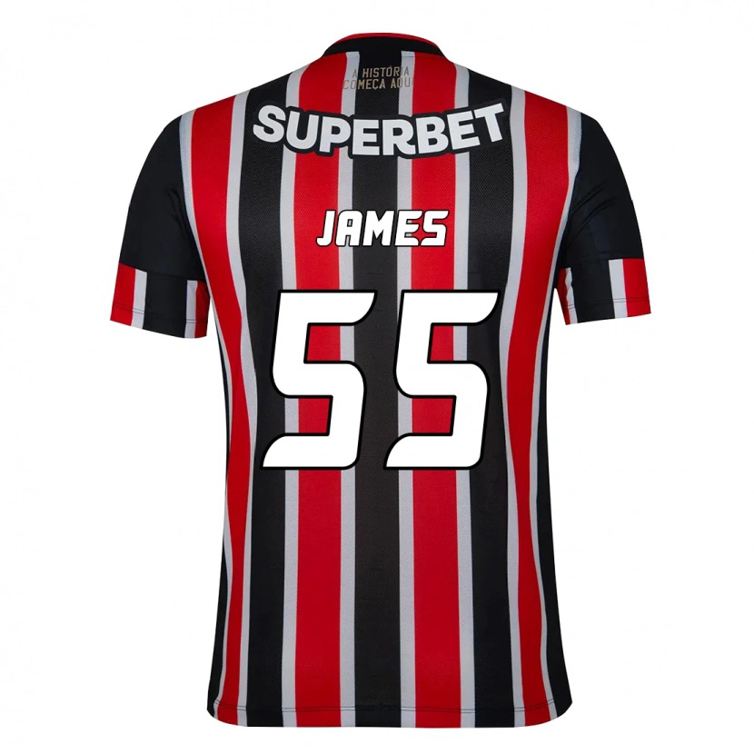 Danxen Män James Rodriguez #55 Svart Röd Bortatröja Matchtröjor 2025/26 Tröjor T-Tröja