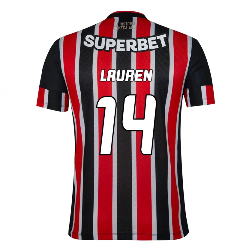 Danxen Män Lauren #14 Svart Röd Bortatröja Matchtröjor 2025/26 Tröjor T-Tröja