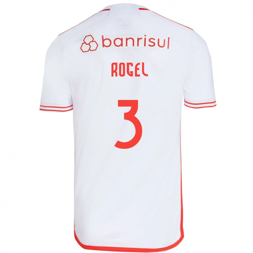 Danxen Män Agustín Rogel #3 Vit Röd Bortatröja Matchtröjor 2025/26 Tröjor T-Tröja