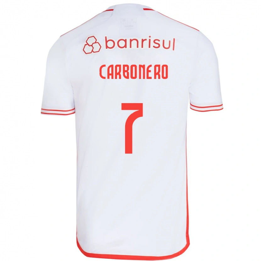 Danxen Män Johan Carbonero #7 Vit Röd Bortatröja Matchtröjor 2025/26 Tröjor T-Tröja