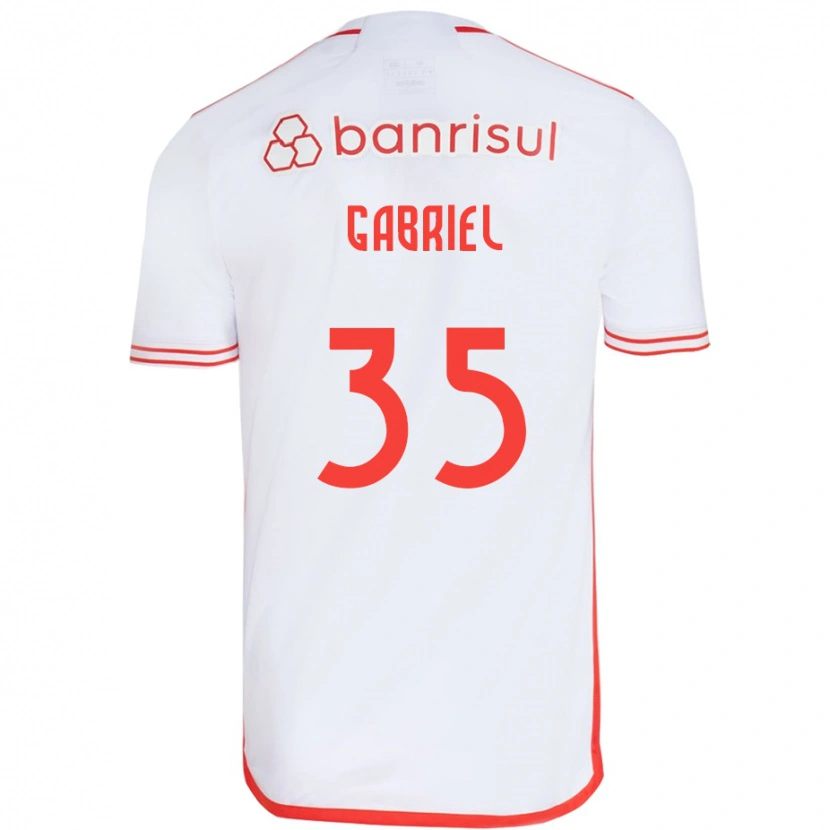 Danxen Män Ze Gabriel #35 Vit Röd Bortatröja Matchtröjor 2025/26 Tröjor T-Tröja