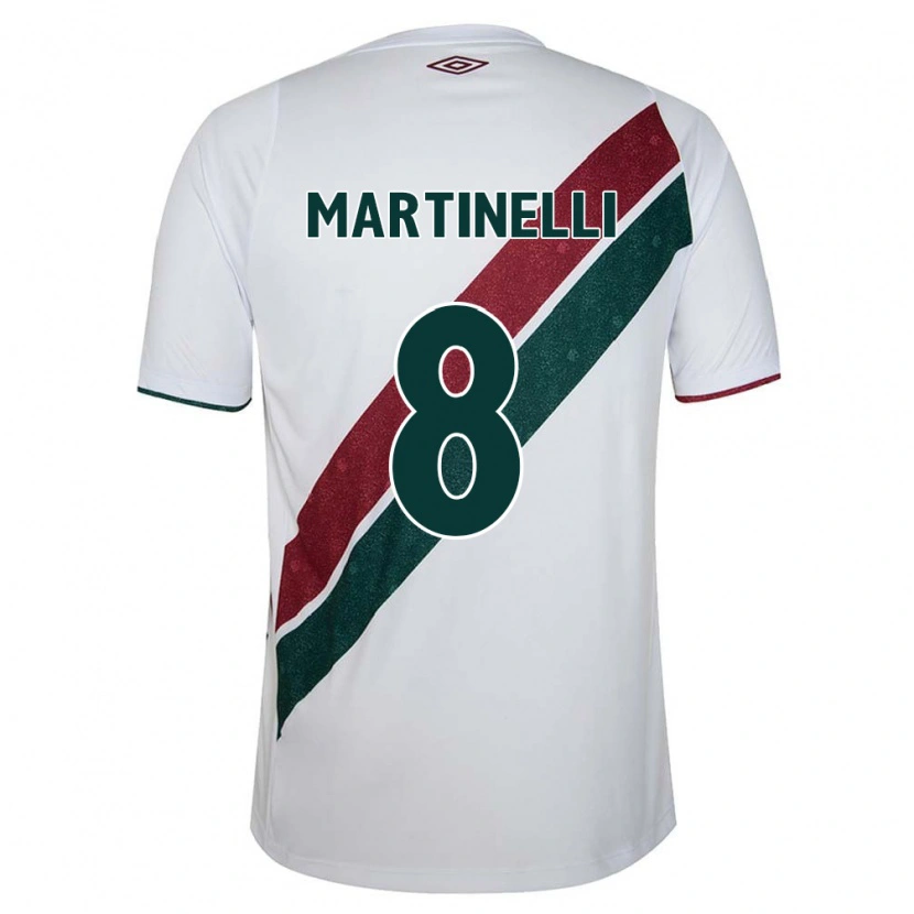 Danxen Män Martinelli #8 Vit Grön Vinröd Bortatröja Matchtröjor 2025/26 Tröjor T-Tröja