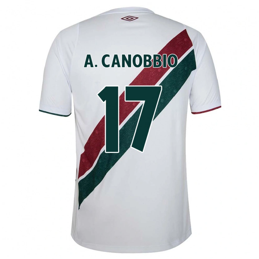 Danxen Män Agustín Canobbio #17 Vit Grön Vinröd Bortatröja Matchtröjor 2025/26 Tröjor T-Tröja