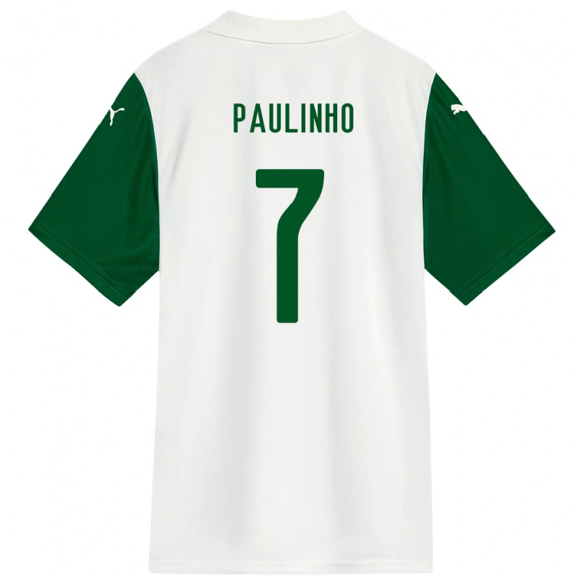 Danxen Män Paulinho #7 Vit Grön Bortatröja Matchtröjor 2025/26 Tröjor T-Tröja