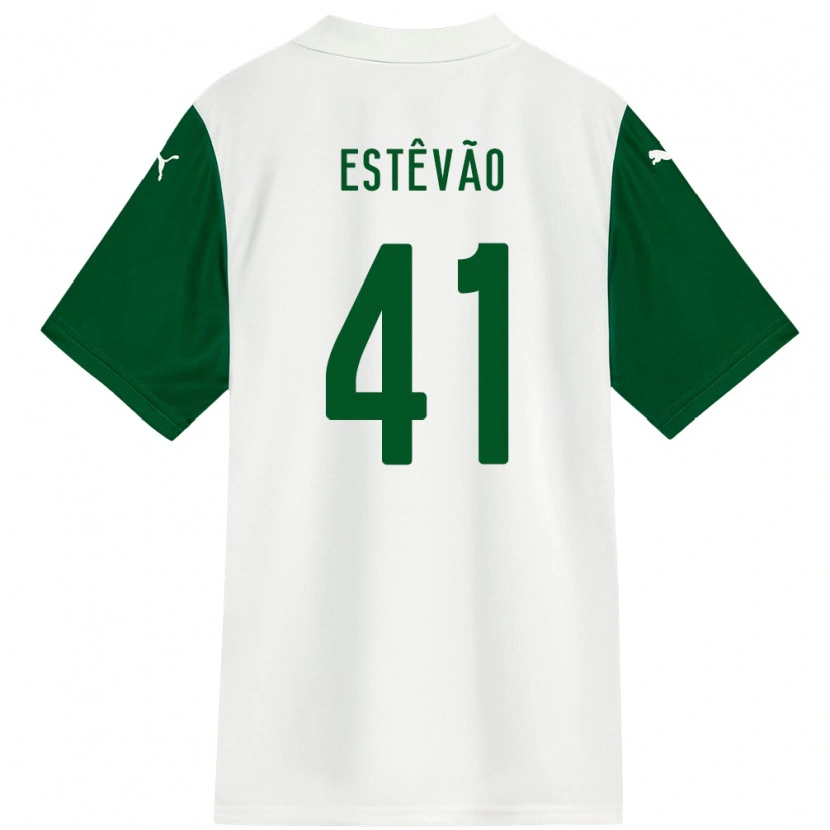 Danxen Män Estêvão #41 Vit Grön Bortatröja Matchtröjor 2025/26 Tröjor T-Tröja