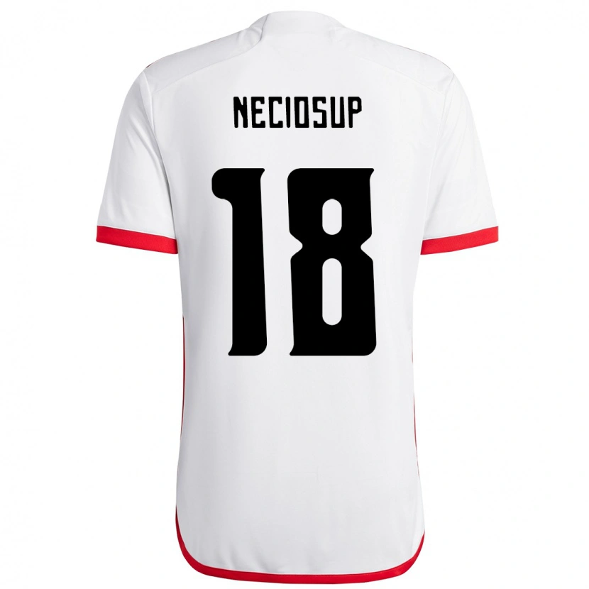 Danxen Män Adriano Neciosup #18 Vit Röd Bortatröja Matchtröjor 2025/26 Tröjor T-Tröja