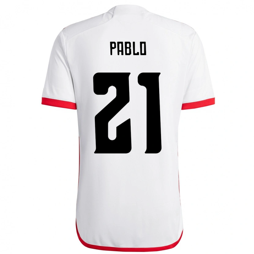Danxen Män Pablo #21 Vit Röd Bortatröja Matchtröjor 2025/26 Tröjor T-Tröja