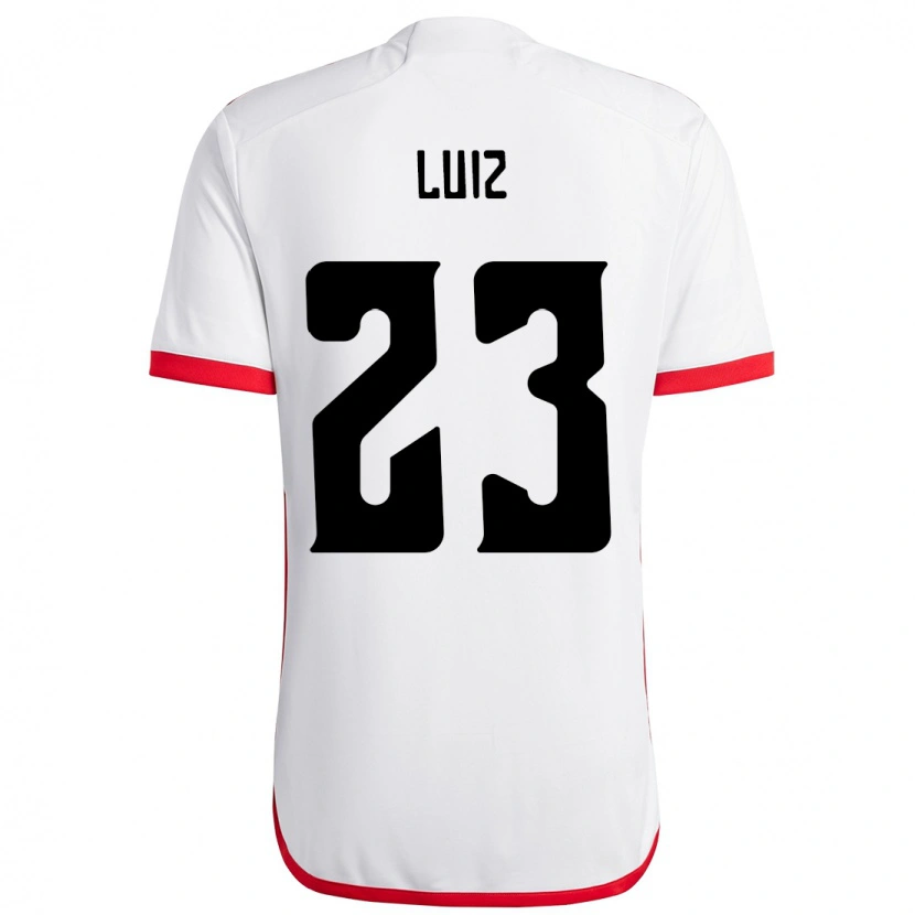 Danxen Män David Luiz #23 Vit Röd Bortatröja Matchtröjor 2025/26 Tröjor T-Tröja
