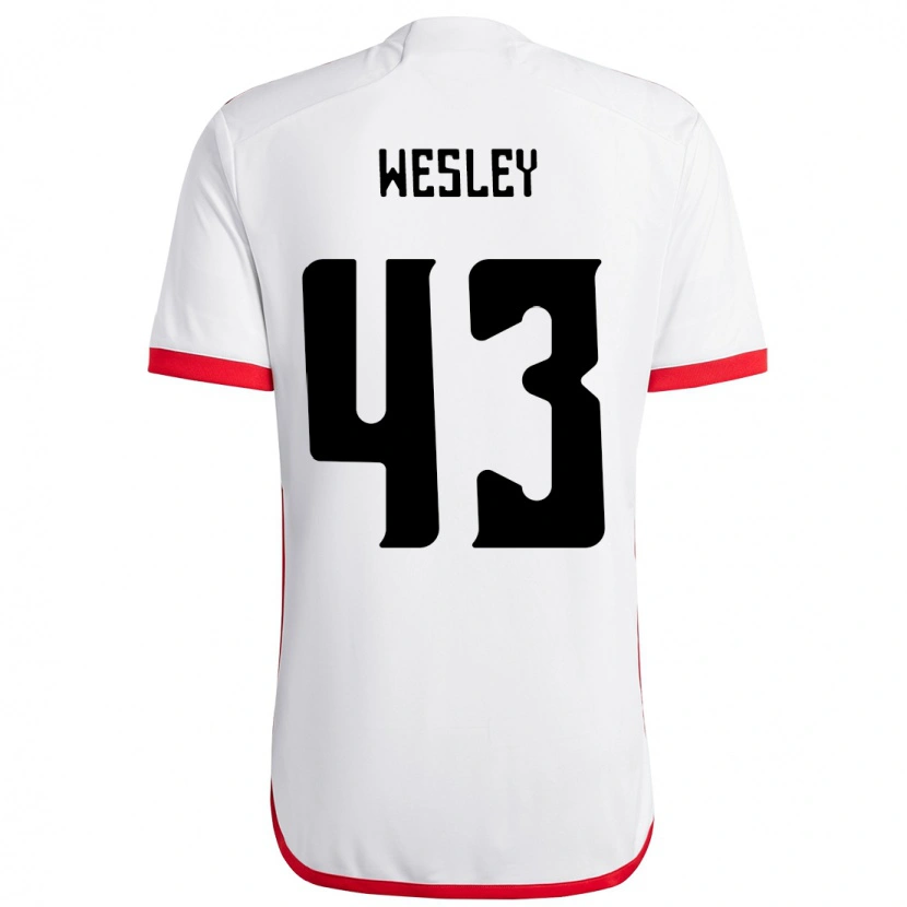 Danxen Män Wesley #43 Vit Röd Bortatröja Matchtröjor 2025/26 Tröjor T-Tröja