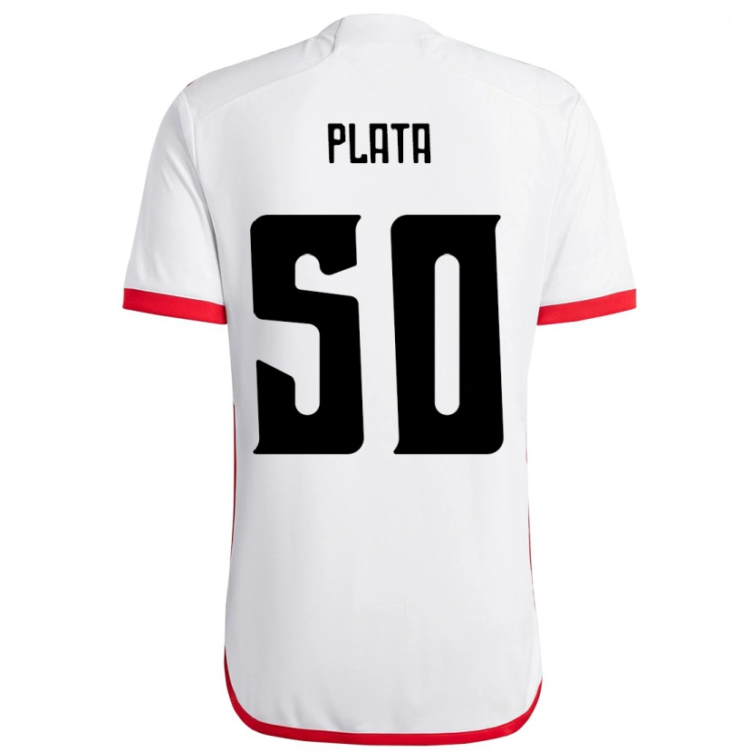 Danxen Män Gonzalo Plata #50 Vit Röd Bortatröja Matchtröjor 2025/26 Tröjor T-Tröja