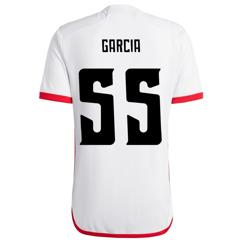 Danxen Män Caio Garcia #55 Vit Röd Bortatröja Matchtröjor 2025/26 Tröjor T-Tröja