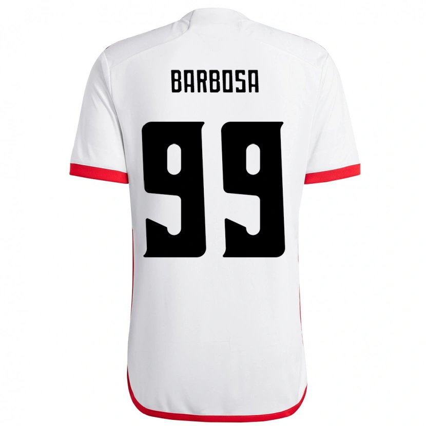 Danxen Män Gabriel Barbosa #99 Vit Röd Bortatröja Matchtröjor 2025/26 Tröjor T-Tröja