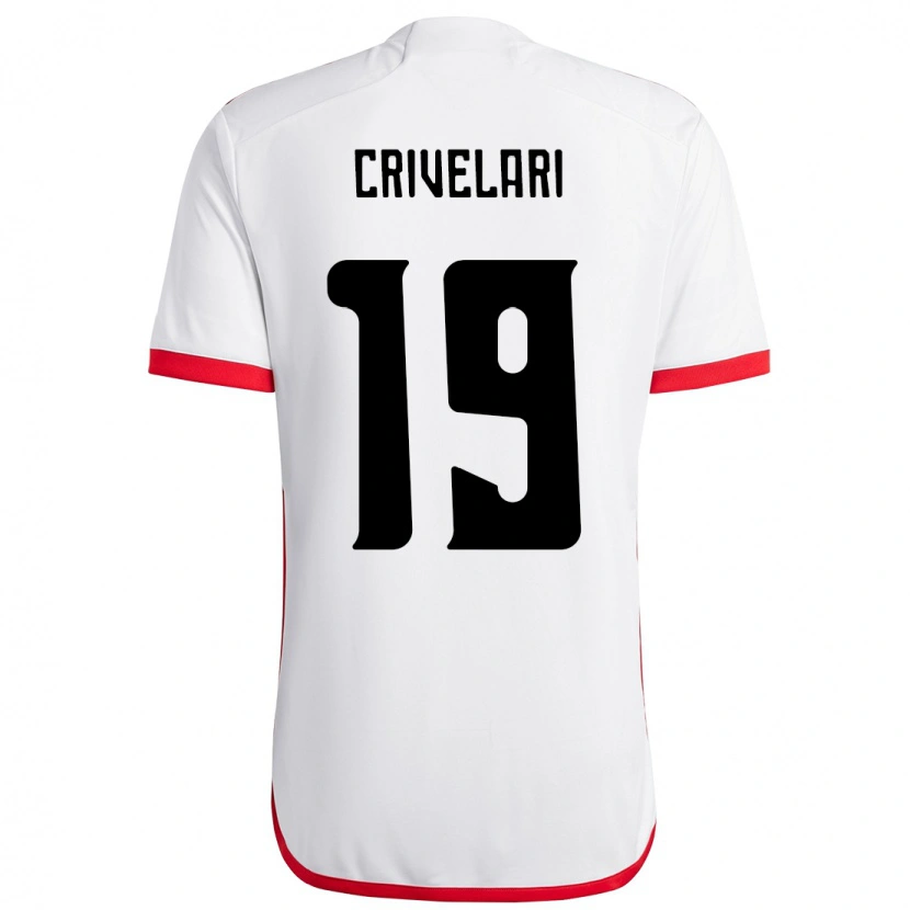 Danxen Män Crivelari #19 Vit Röd Bortatröja Matchtröjor 2025/26 Tröjor T-Tröja