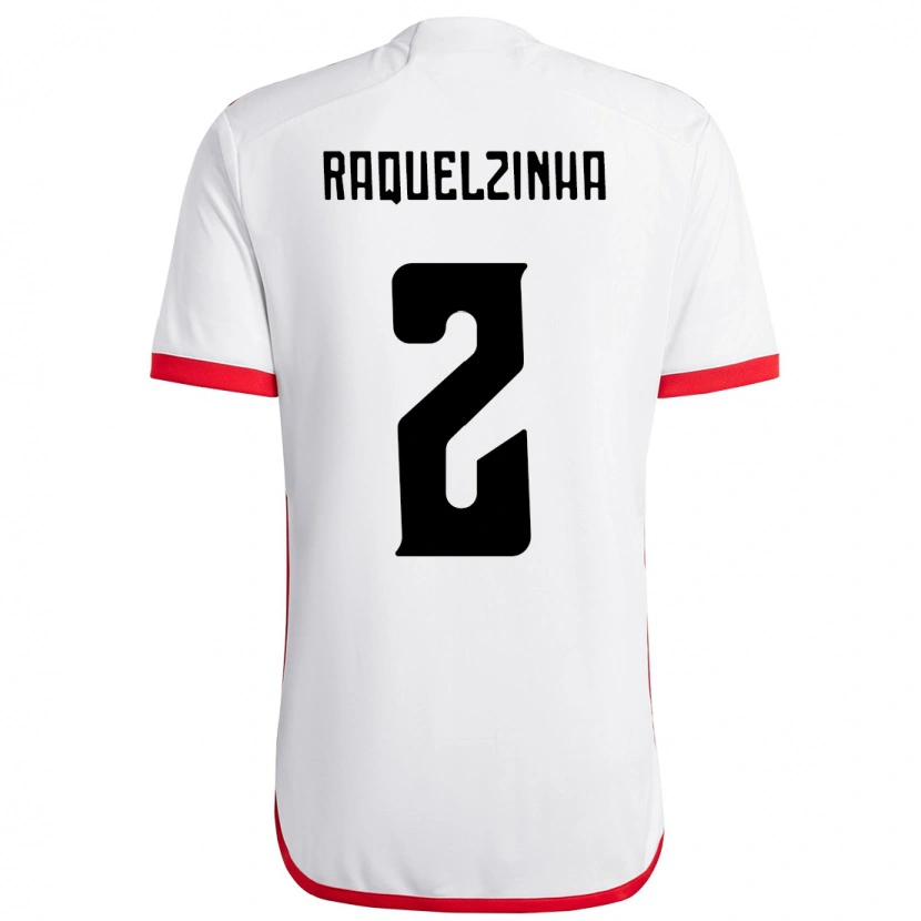 Danxen Män Raquelzinha #2 Vit Röd Bortatröja Matchtröjor 2025/26 Tröjor T-Tröja