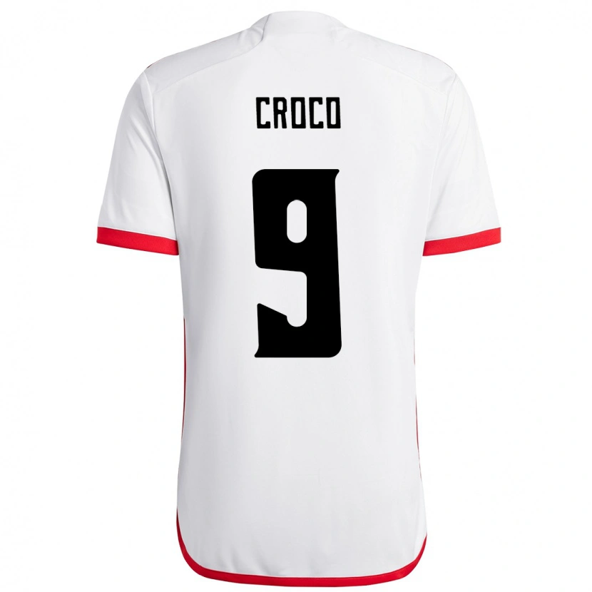 Danxen Män Gabi Croco #9 Vit Röd Bortatröja Matchtröjor 2025/26 Tröjor T-Tröja
