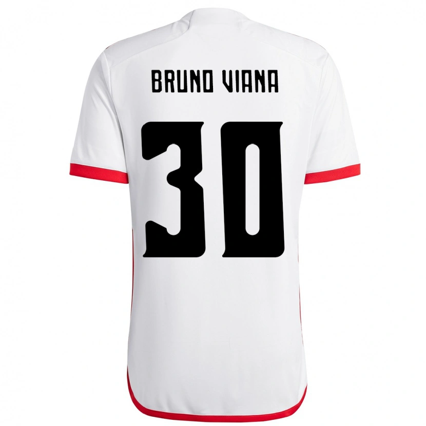Danxen Män Bruno Viana #30 Vit Röd Bortatröja Matchtröjor 2025/26 Tröjor T-Tröja