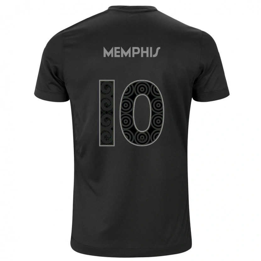 Danxen Män Memphis Depay #10 Vit Svart Bortatröja Matchtröjor 2025/26 Tröjor T-Tröja