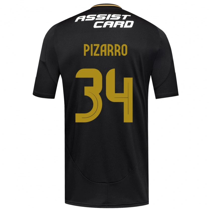 Danxen Män Vicente Pizarro #34 Svart Vit Gul Bortatröja Matchtröjor 2025/26 Tröjor T-Tröja