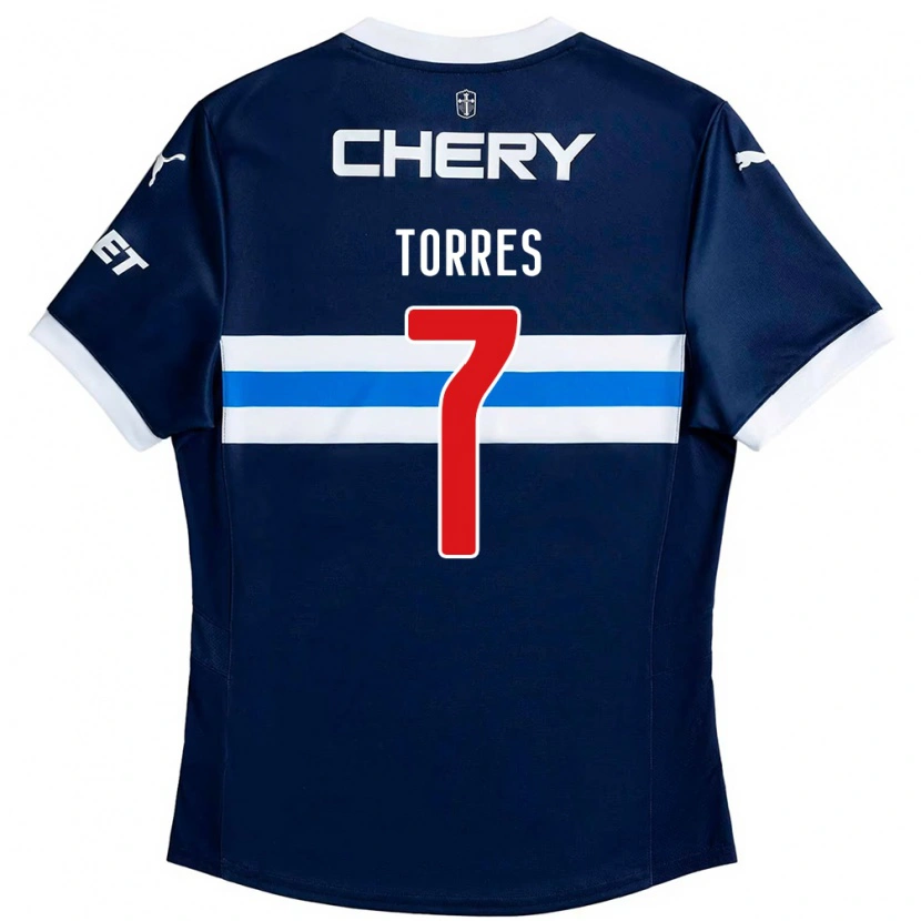 Danxen Män Joaquín Torres #7 Kungsblå Vit Bortatröja Matchtröjor 2025/26 Tröjor T-Tröja