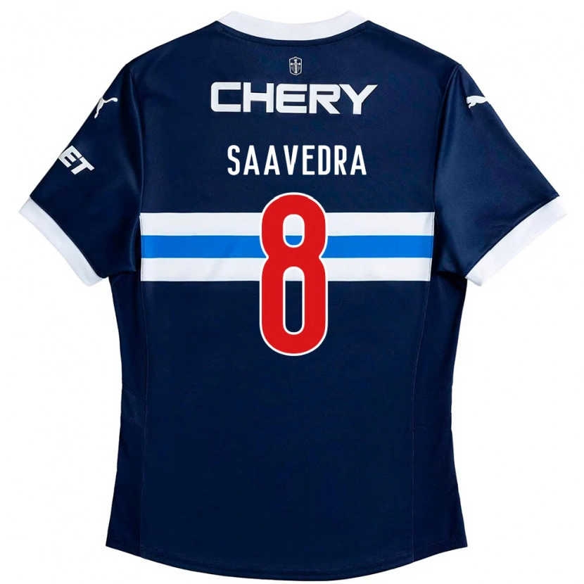 Danxen Män Ignacio Saavedra #8 Kungsblå Vit Bortatröja Matchtröjor 2025/26 Tröjor T-Tröja