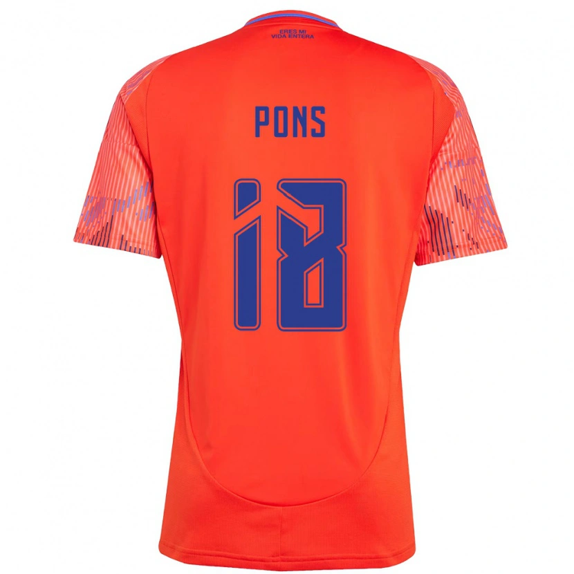 Danxen Män Luciano Pons #18 Orange Röd Bortatröja Matchtröjor 2025/26 Tröjor T-Tröja