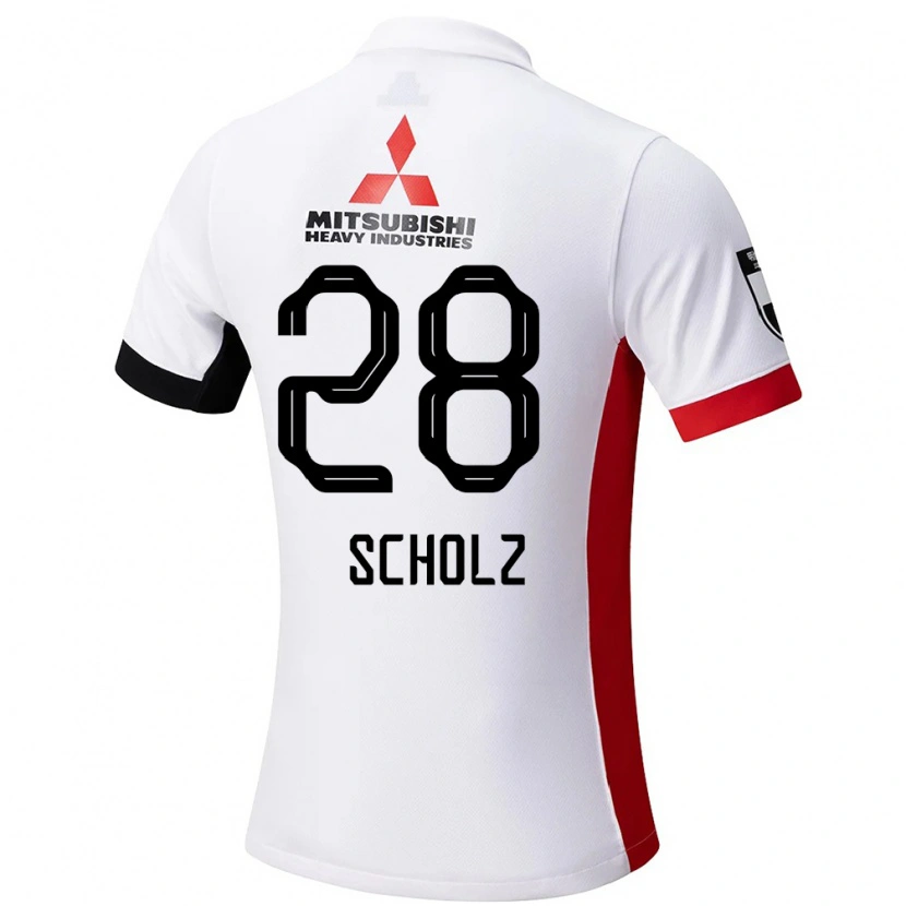 Danxen Män Alexander Scholz #28 Vit Svart Bortatröja Matchtröjor 2025/26 Tröjor T-Tröja