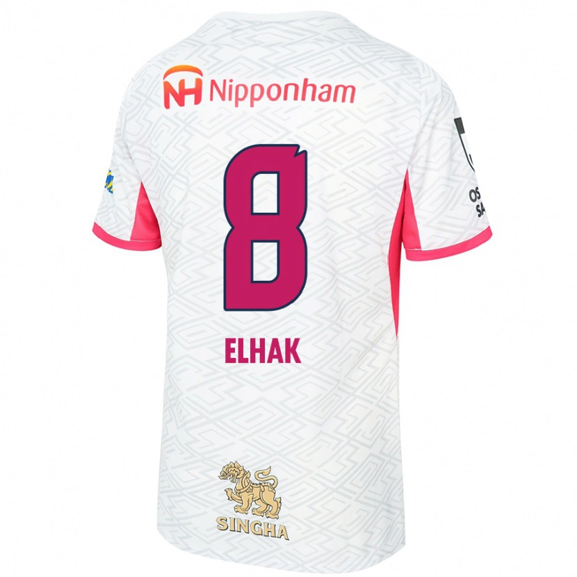 Danxen Män Akuro Elhak #8 Vit Sakura Rosa Bortatröja Matchtröjor 2025/26 Tröjor T-Tröja
