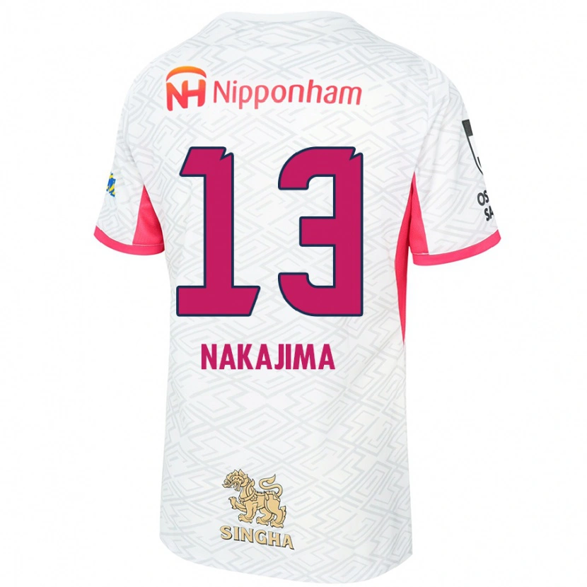 Danxen Män Motohiko Nakajima #13 Vit Sakura Rosa Bortatröja Matchtröjor 2025/26 Tröjor T-Tröja