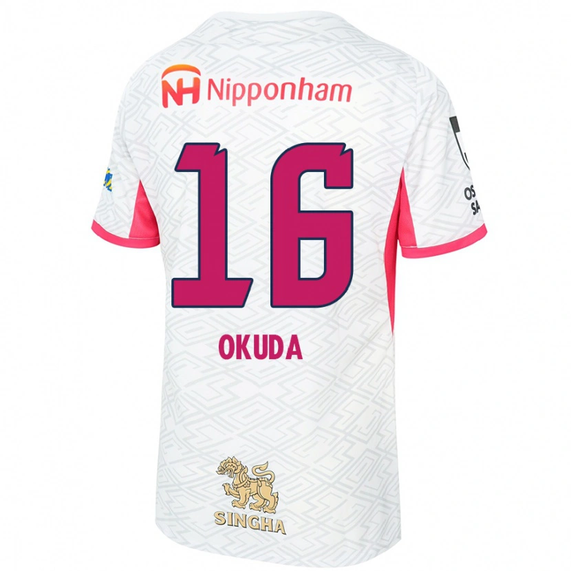 Danxen Män Hayato Okuda #16 Vit Sakura Rosa Bortatröja Matchtröjor 2025/26 Tröjor T-Tröja
